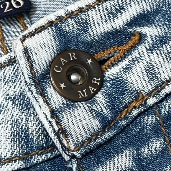 Carmar Acid Washed Denim Jean Shorts Size 26 - Picture 15 of 16